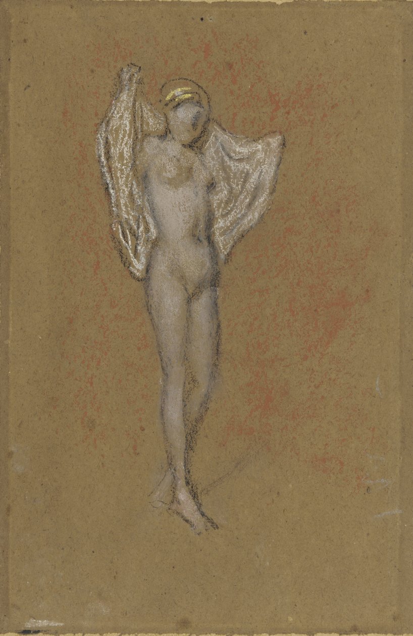 Uma nota amarela, c.187174 (giz e pastel sobre papel pardo) de James Abbott McNeill Whistler