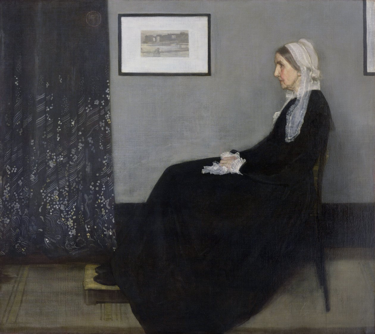 Arranjo em Cinza e Preto No. 1 OU Retrato da Mãe do Assobiador da Mãe do Artista de James Abbott McNeill Whistler