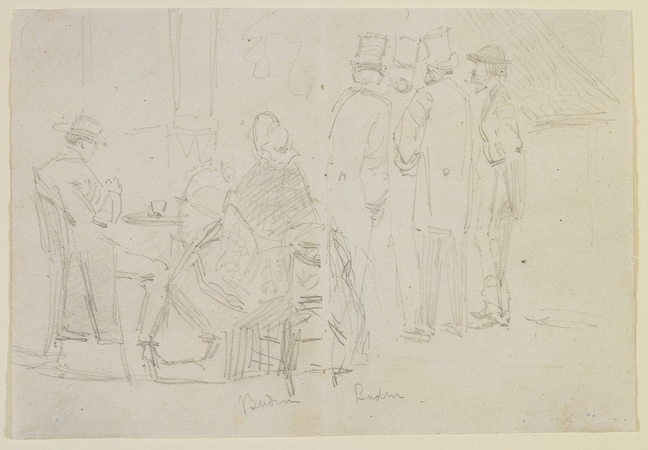 Baden-Baden, 1858 (lápis em papel de seda branco) de James Abbott McNeill Whistler