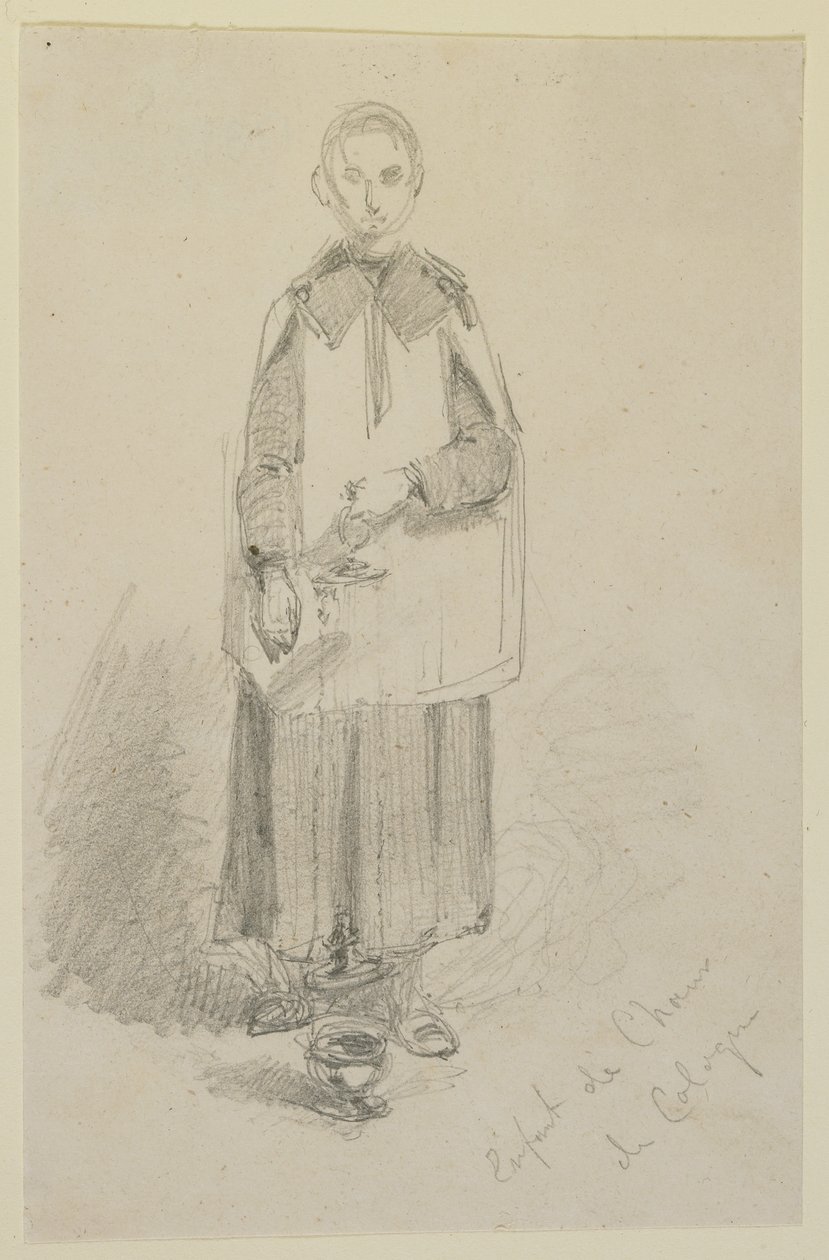 Criança do Coro de Colónia, 1858 (lápis sobre papel branco) de James Abbott McNeill Whistler