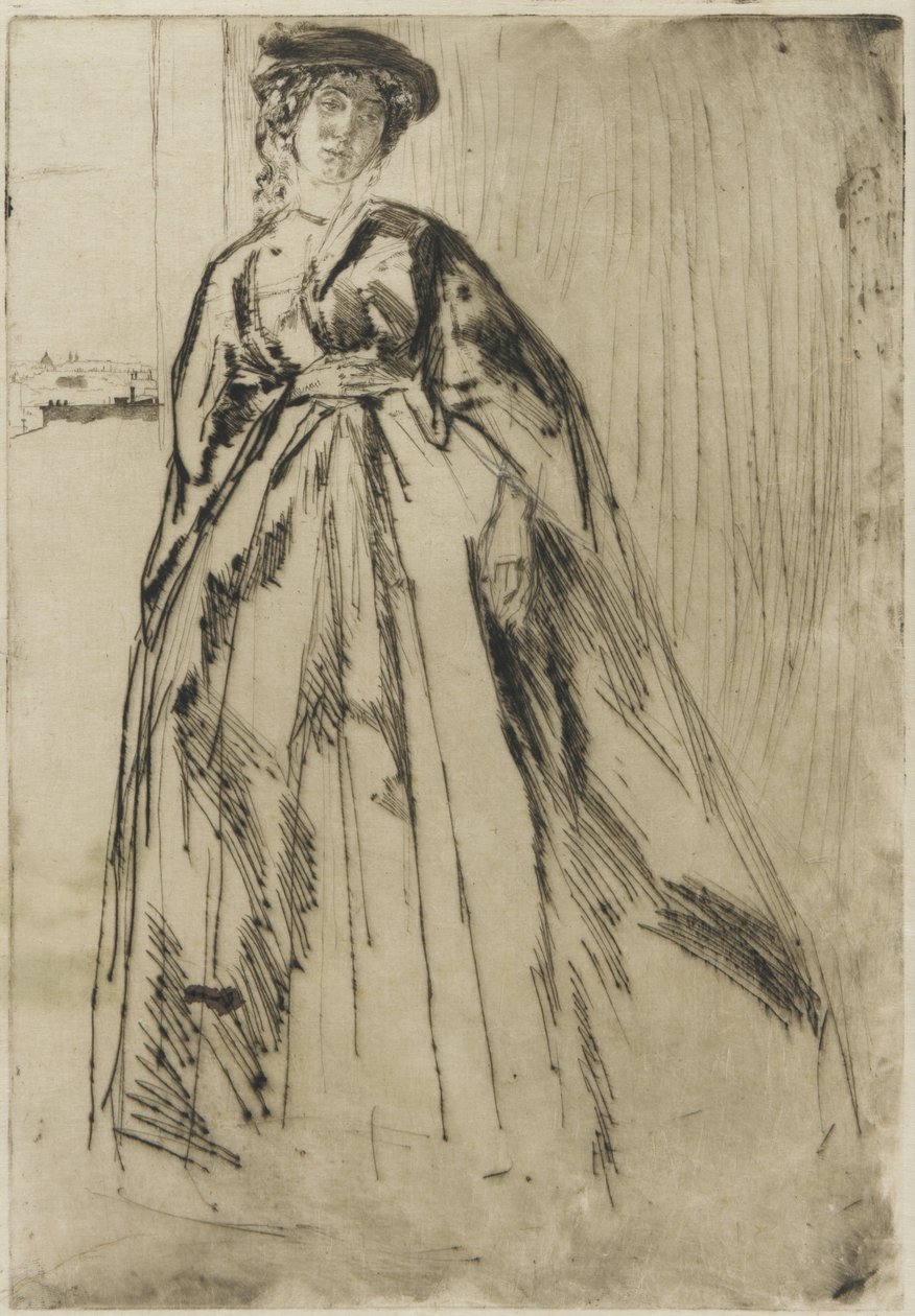 Finette, 1859 (ponto seco no papel) (ver também 324643, 324644) de James Abbott McNeill Whistler