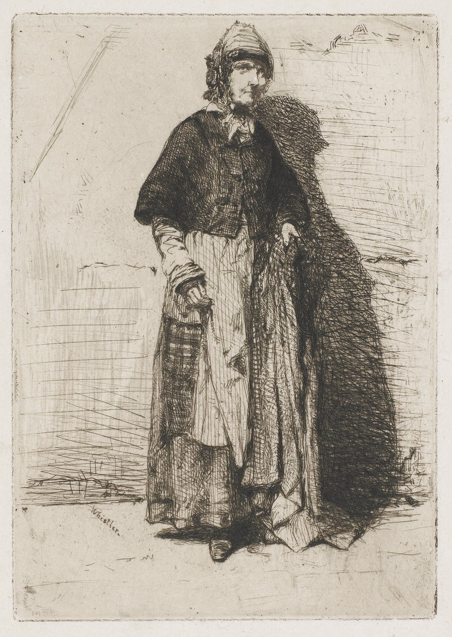 La Mere Gerard, 1858 (gravura sobre papel) de James Abbott McNeill Whistler