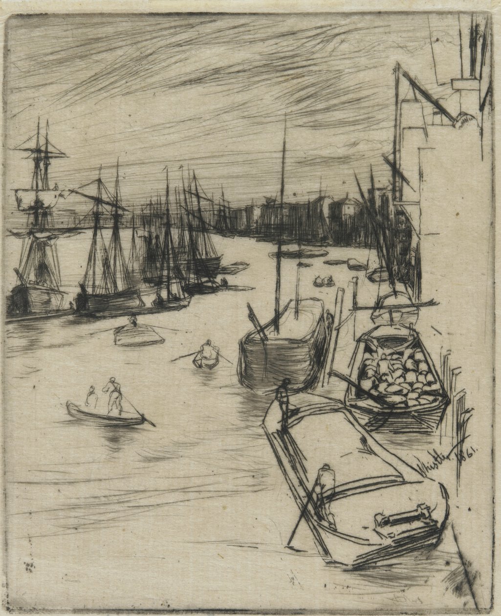 Little Wapping, 1861 (gravura no papel) de James Abbott McNeill Whistler