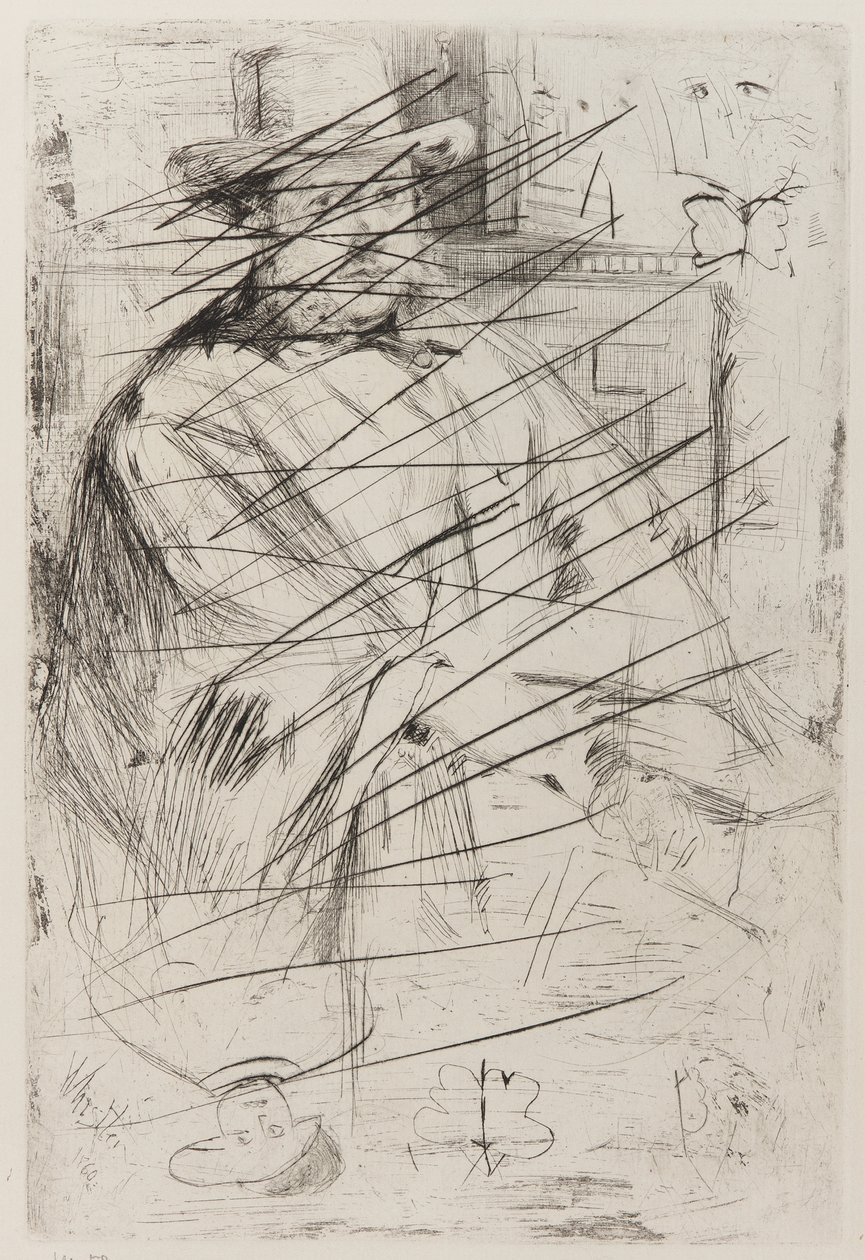 Sr. Mann, 1860 (ponto seco no papel) de James Abbott McNeill Whistler