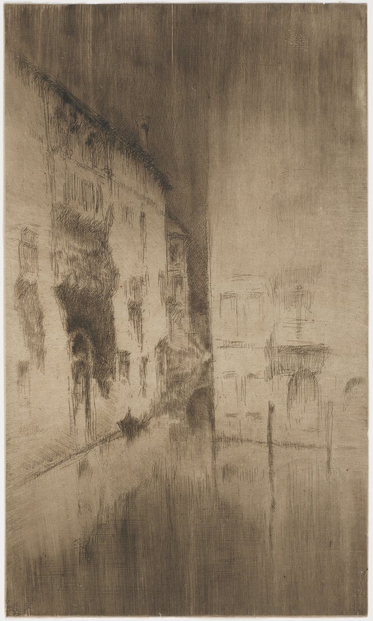 Nocturne: Palácios, 1879-80 (gravura e ponto seco no papel) de James Abbott McNeill Whistler