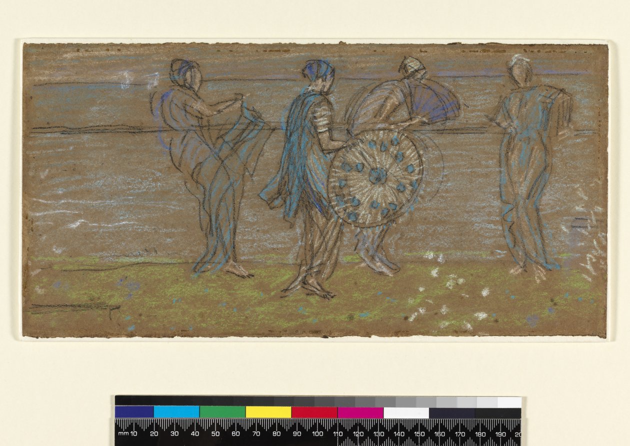 PD.187-1961 Mar, Praia e Figuras (pastel sobre papel) de James Abbott McNeill Whistler