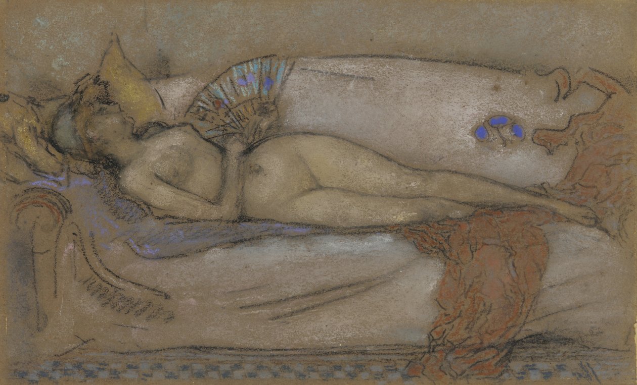 Despeje o pastel: Rose e Opal, c.1885-95 (giz e pastel sobre papel pardo) de James Abbott McNeill Whistler