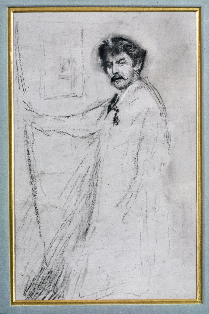 Auto-retrato (carvão sobre papel) de James Abbott McNeill Whistler
