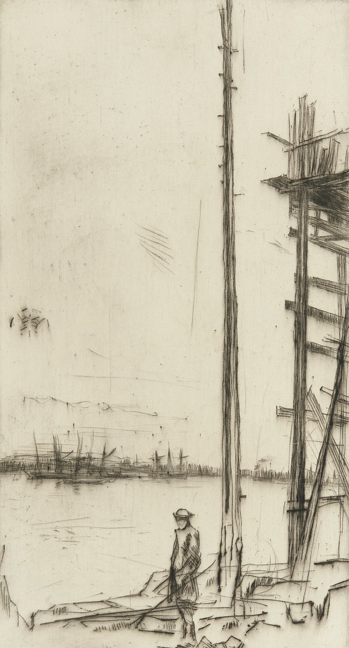 Estaleiro do Construtor Naval, 1875 (drypoint on paper) de James Abbott McNeill Whistler