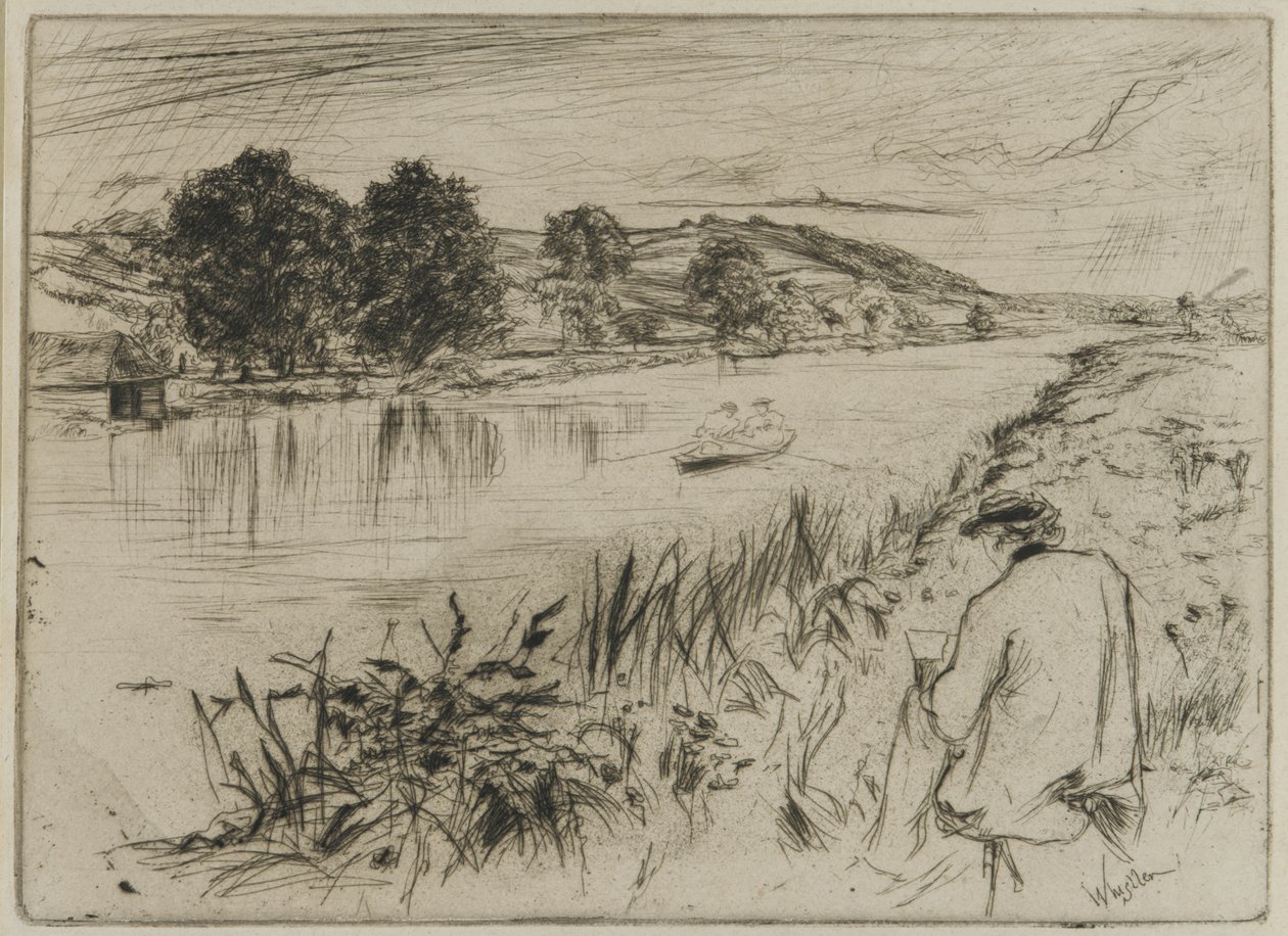 Esboçando, No. 1, 1861 (gravura no papel) de James Abbott McNeill Whistler