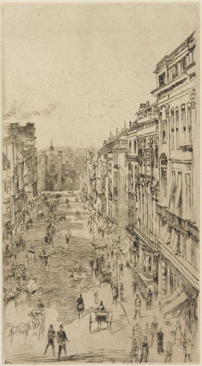 St. James&39;s Street, 1878 (gravura sobre papel) (ver também 324691) de James Abbott McNeill Whistler