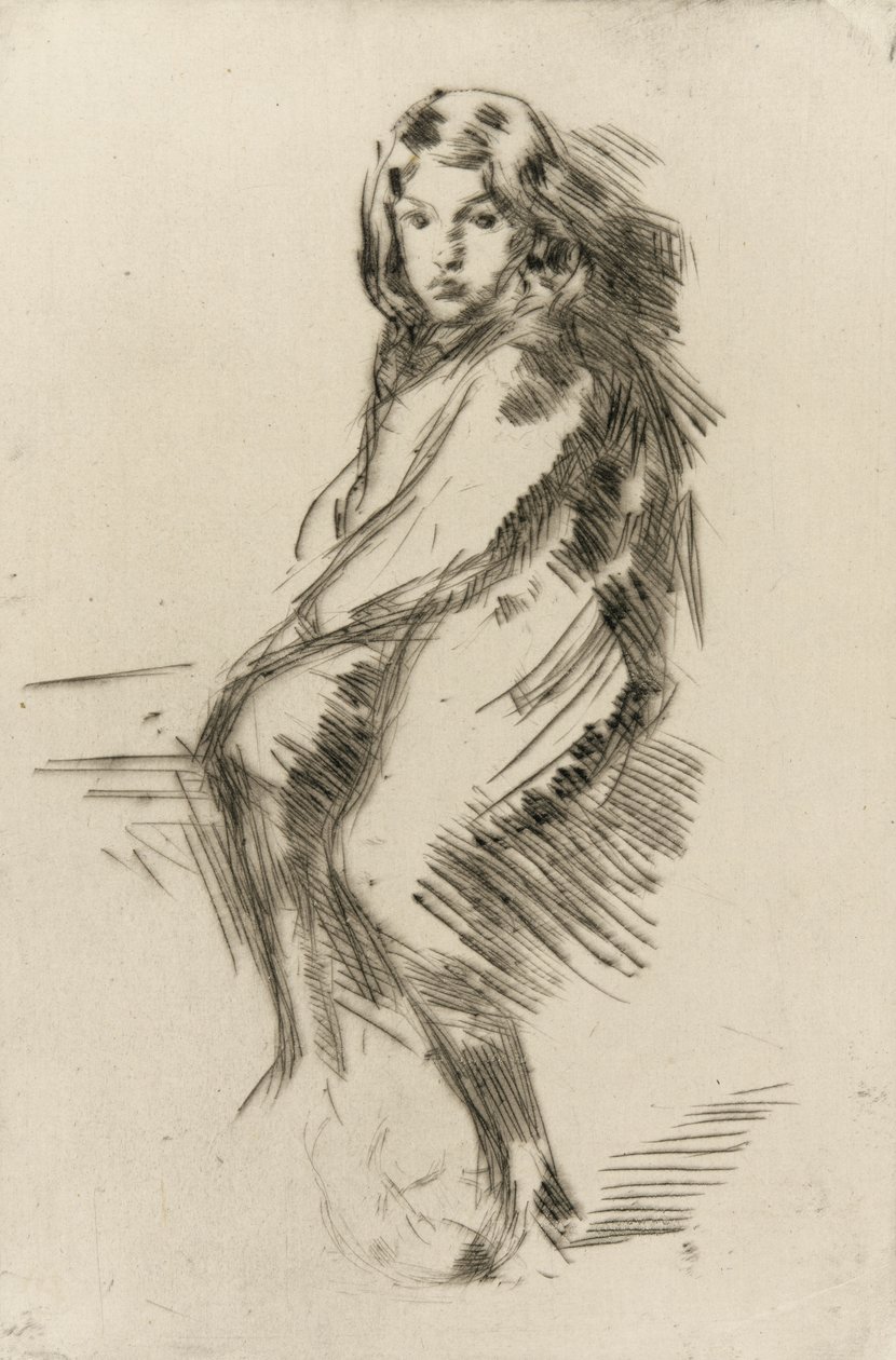 O menino, c.1873-75 (ponto seco no papel) de James Abbott McNeill Whistler