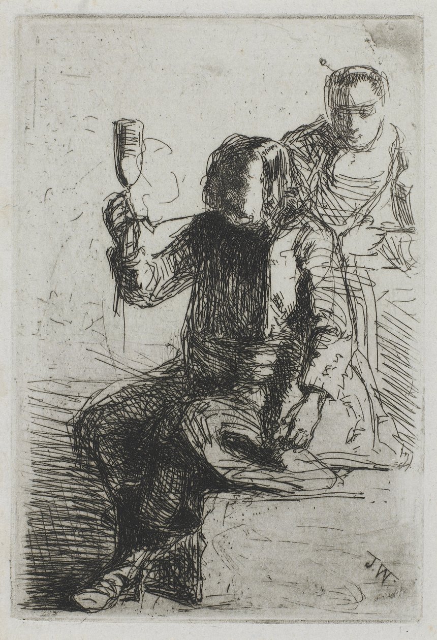 O holandês segurando um copo, c.1857 (gravura em papel) de James Abbott McNeill Whistler