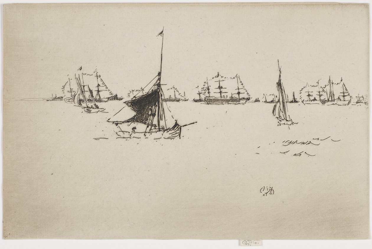 The Fleet - Evening, 1887 (gravura em papel) de James Abbott McNeill Whistler