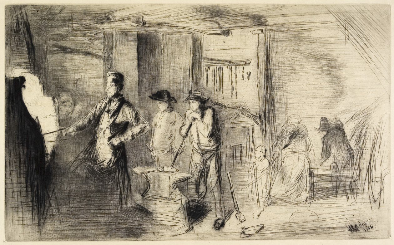 A Forja de Dezesseis Gravuras de Cenas no Tamisa e Outros Assuntos, 1861 de James Abbott McNeill Whistler