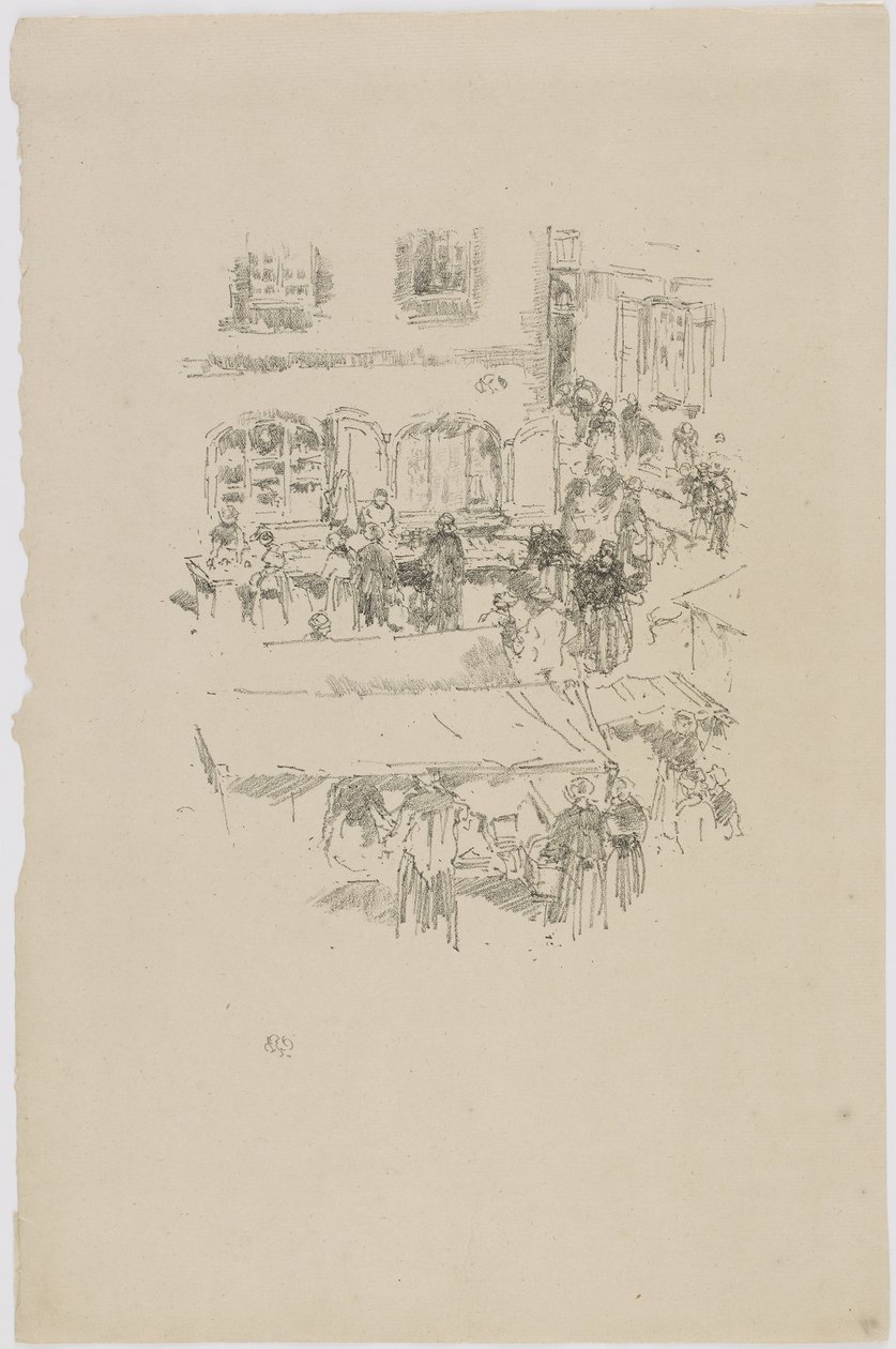 O Market Place, Vitre, 1893 (litografia sobre papel) de James Abbott McNeill Whistler