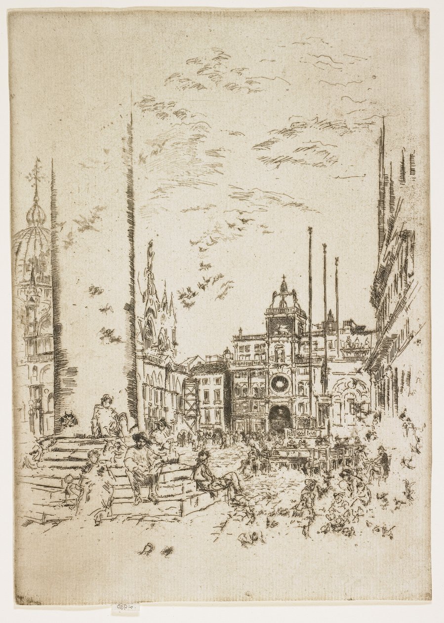 O Piazetta, prato do segundo conjunto de Veneza ou vinte e seis gravuras, 1879-1880 de James Abbott McNeill Whistler