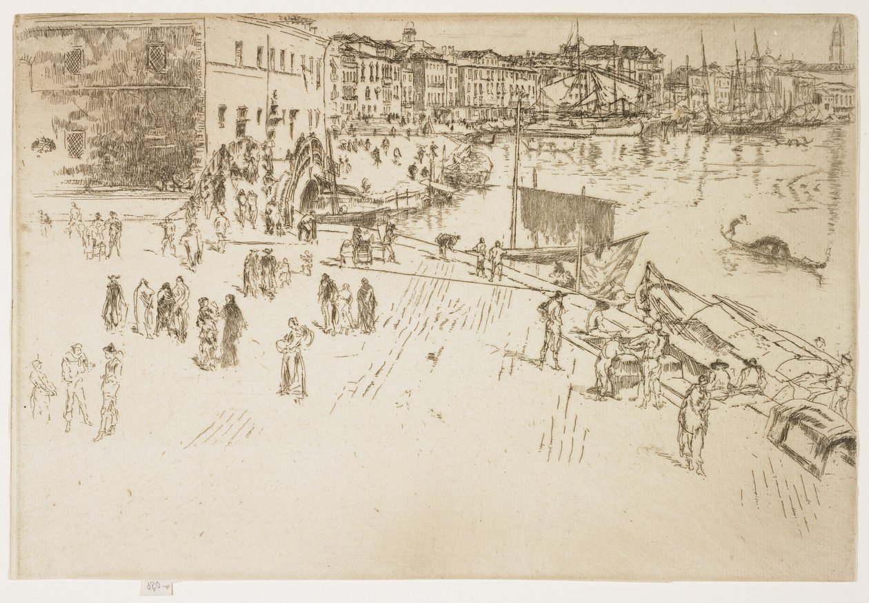 O Riva, nº 1 do The First Venice Set, 1879-1880 de James Abbott McNeill Whistler