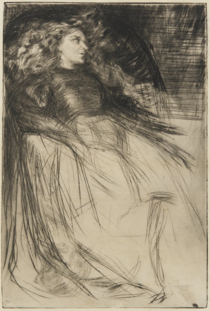 Cansado, 1863 (ponto seco no papel) de James Abbott McNeill Whistler