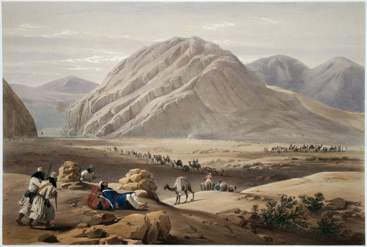 Vista da Montanha Baba-Naunee, de &39;Sketches in Afghaunistan&39;, gravada por Charles Haghe (1810-88) e Louis Haghe (1806-85), publicada por Henry Graves, 1842 de James Atkinson