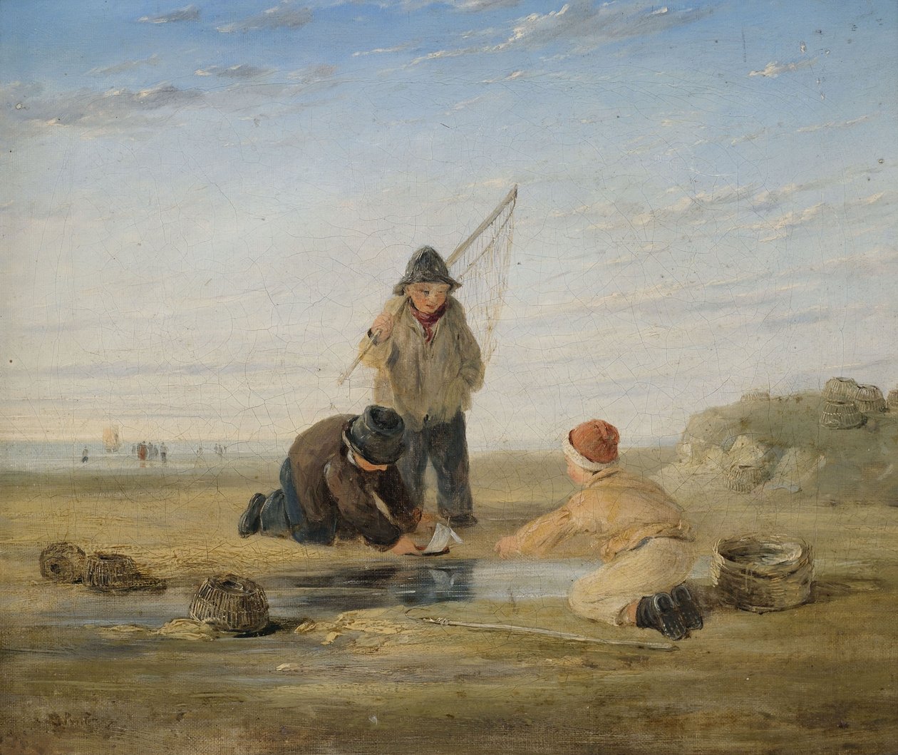 Crianças, tocando, costa de James Baker Pyne