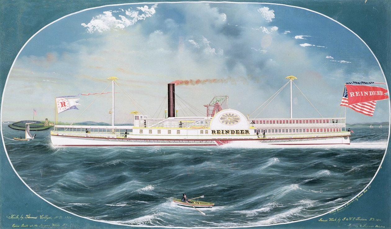 Steamboat &39;Reindeer&39;, 1850 de James Bard