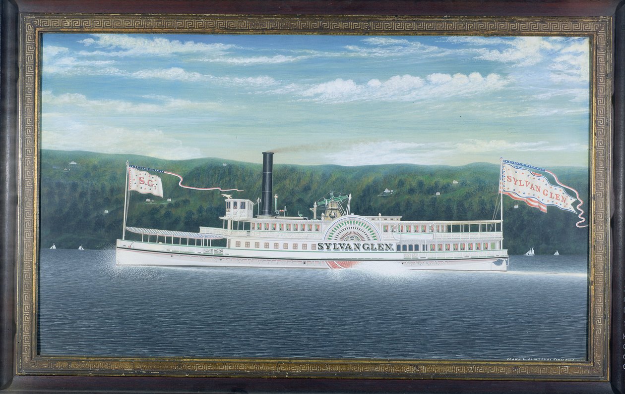 The Steamboat &39;Sylvan Glen&39;, 1870 (guache sobre grafite no cartão) de James Bard