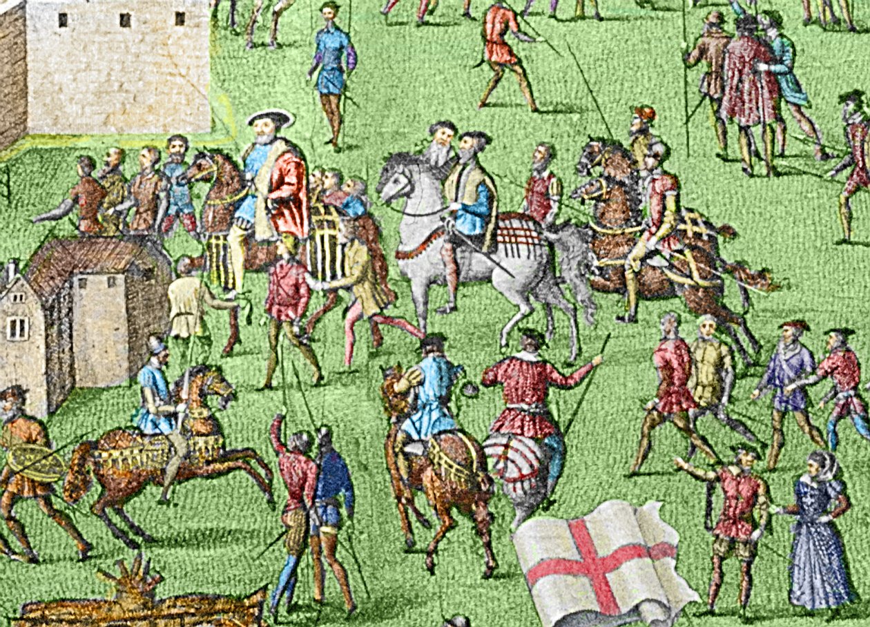 O acampamento das forças inglesas perto de Portsmouth durante a batalha do Solent de James Basire