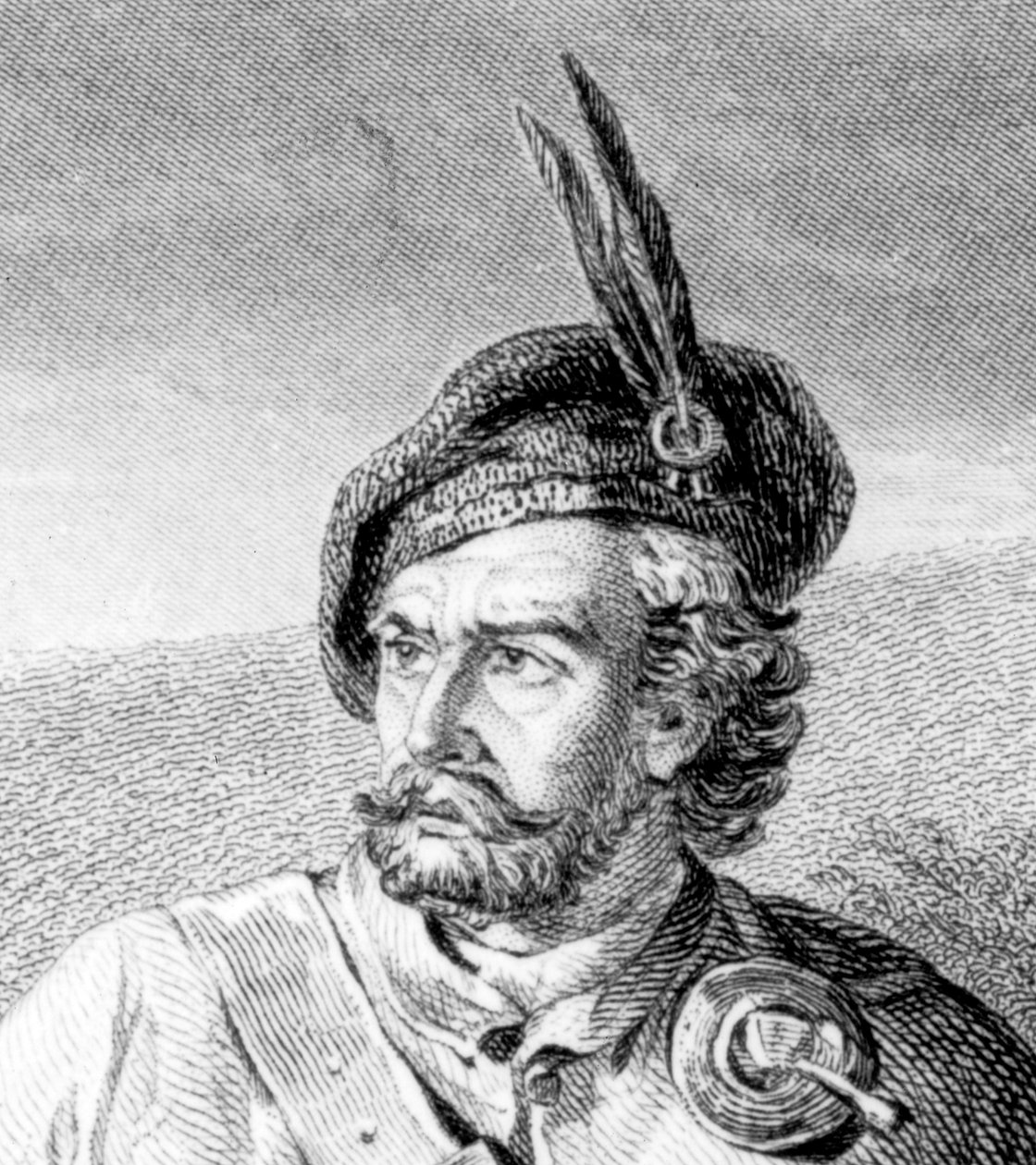 Rob Roy Parting Duellists Rashleigh e Francis Osbaldistone, gravados por John Le Conte (fl.1850-86) 1867 (detalhe de 105434) de James Blake McDonald