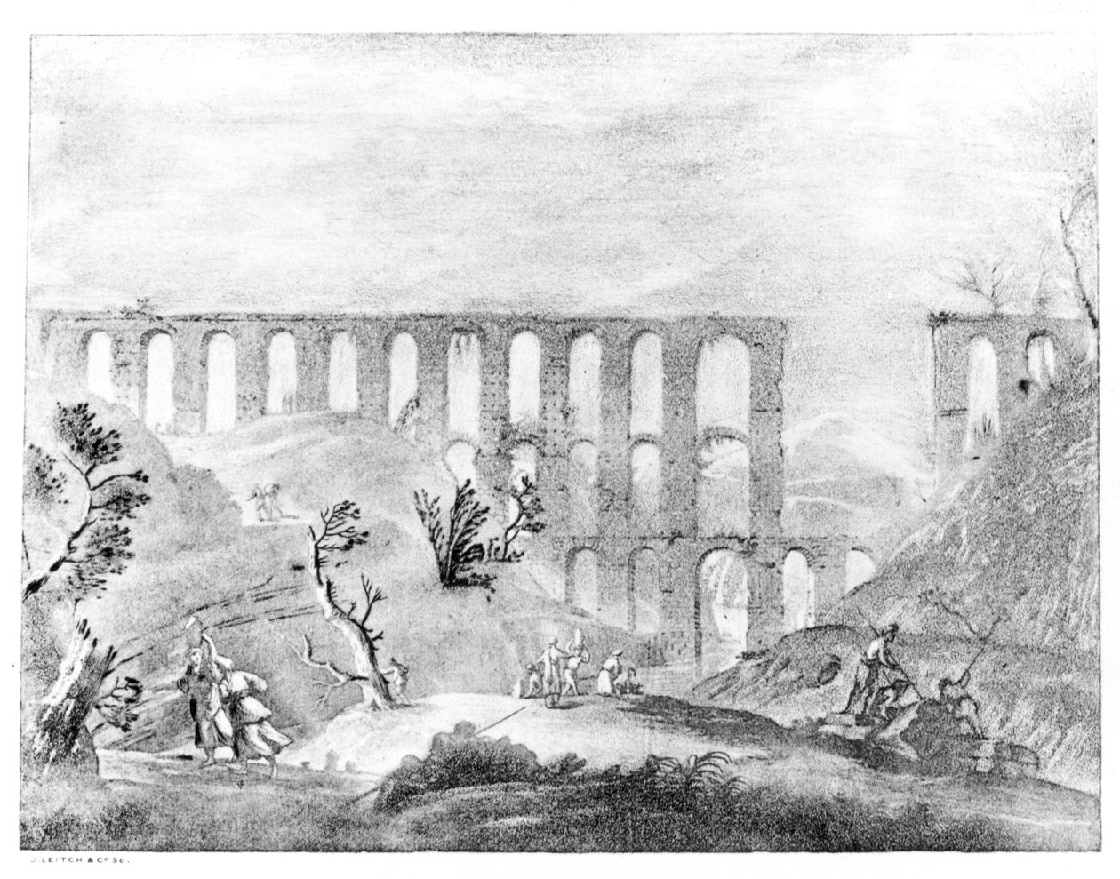 Aqueduto em Cherchell na Argélia, de &39;Travels in the Footsteps of Bruce&39;, 1877 de James Bruce