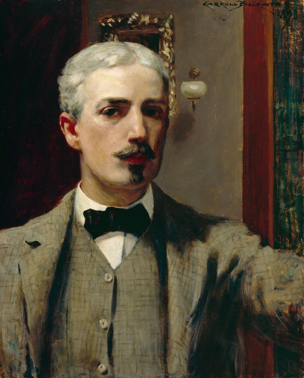 Auto-retrato, 1898 (óleo no painel de madeira) de James Carroll Beckwith