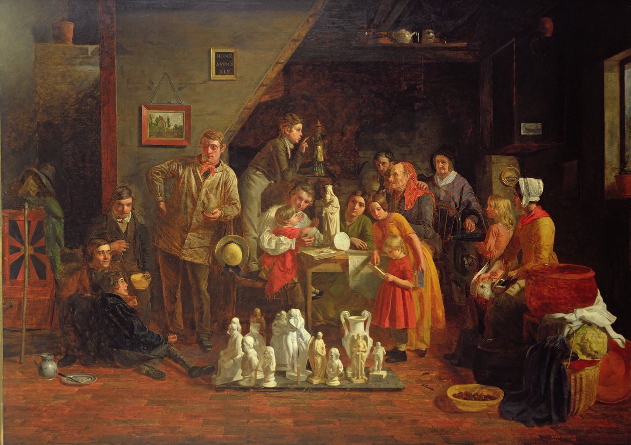 Imagem italiana - meninos em uma Alehouse na estrada, 1849 de James Collinson