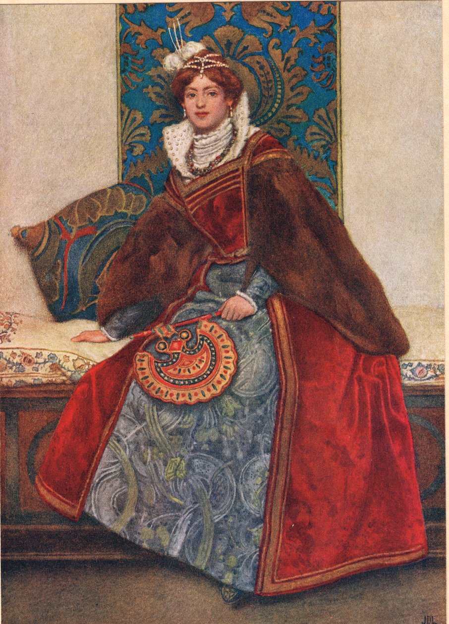 Portia, ilustração de &39;O Mercador de Veneza&39;, c.1910 de James Dromgole Linton