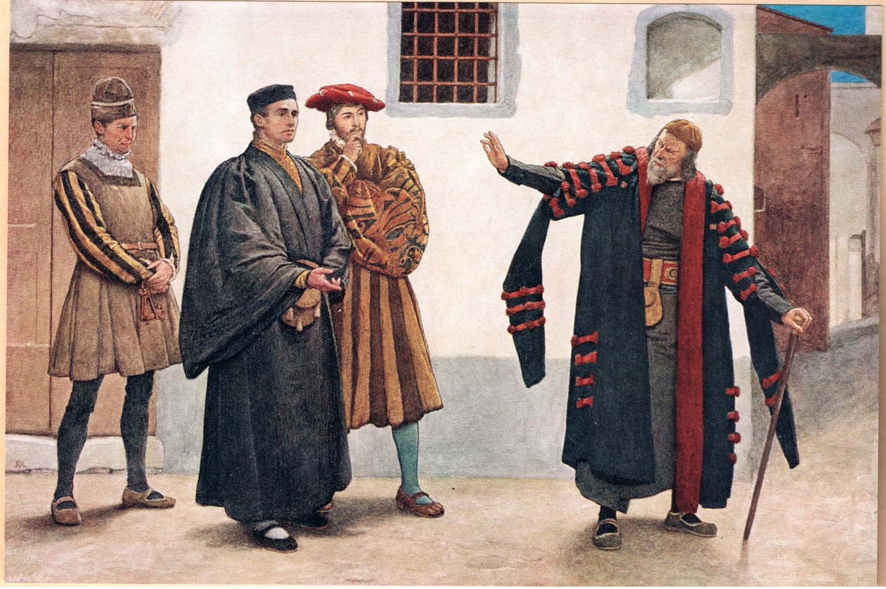 &39;Diga-me não de misericórdia gaoler, olhe para ele&39;, ilustração de &39;O Mercador de Veneza&39;, c.1910 de James Dromgole Linton