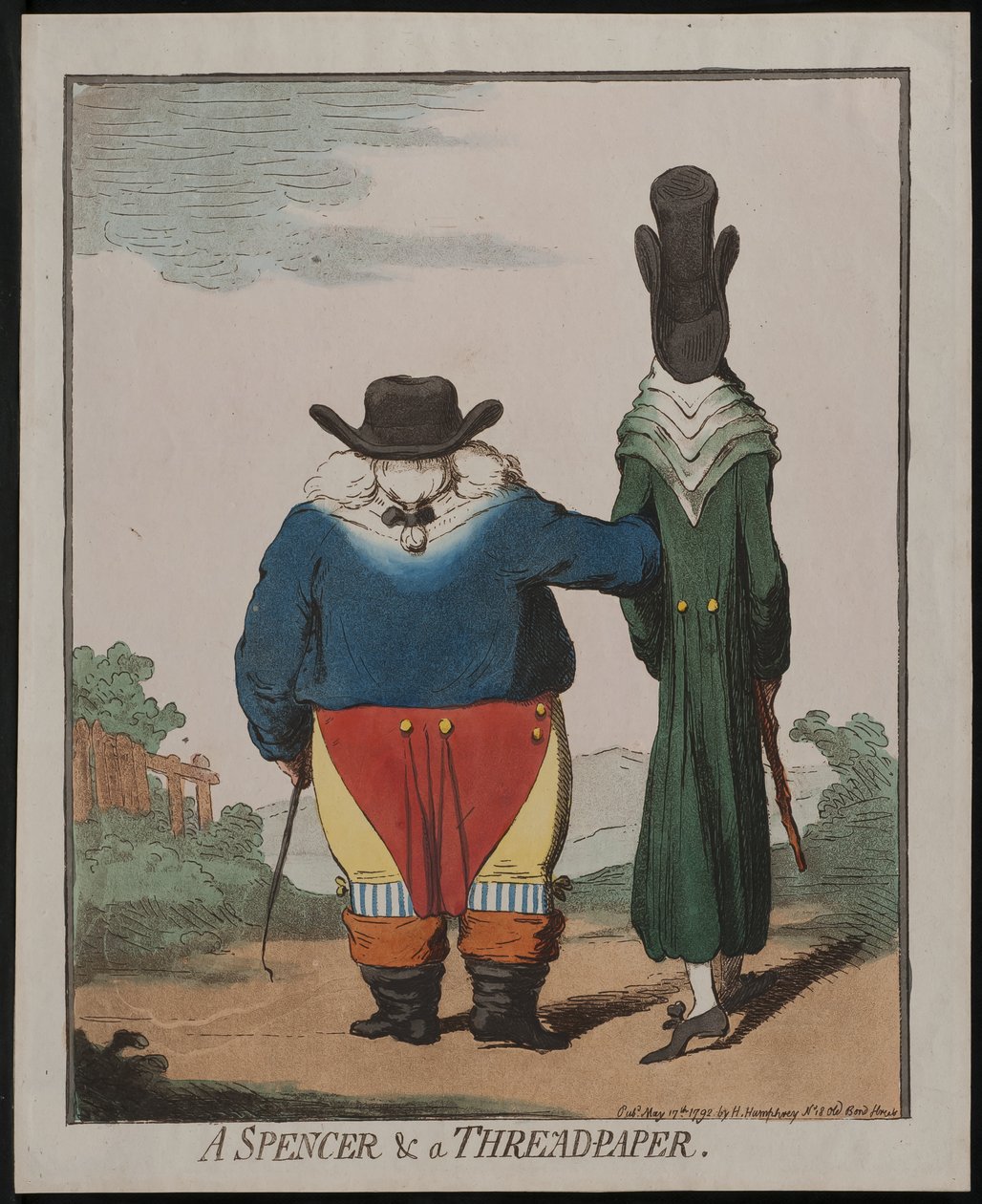 Um Spencer e um Threadpaper, 1792 de James Gillray
