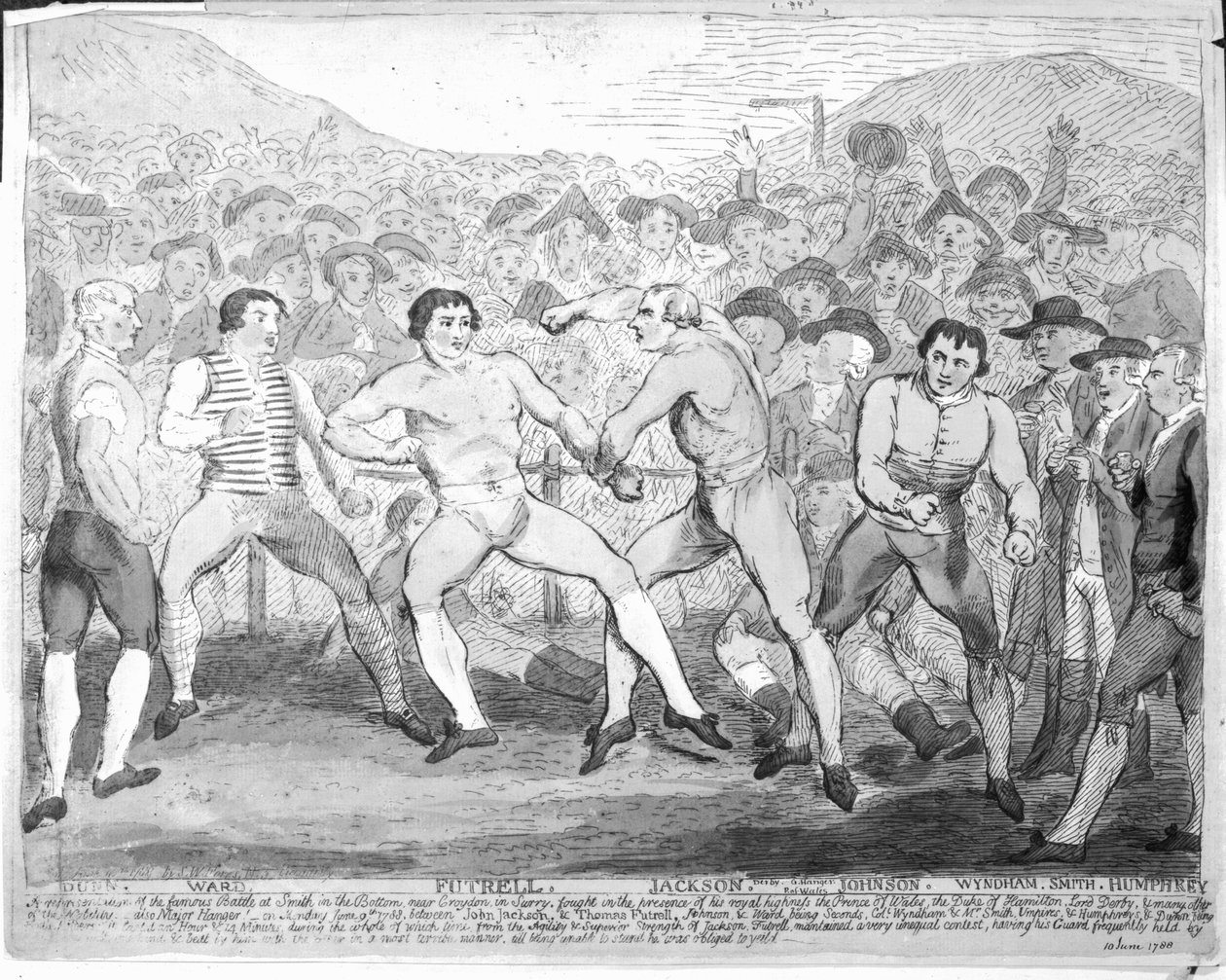 Combate de boxe entre Thomas Futrell e John Jackson, 9 de junho de 1788 de James Gillray