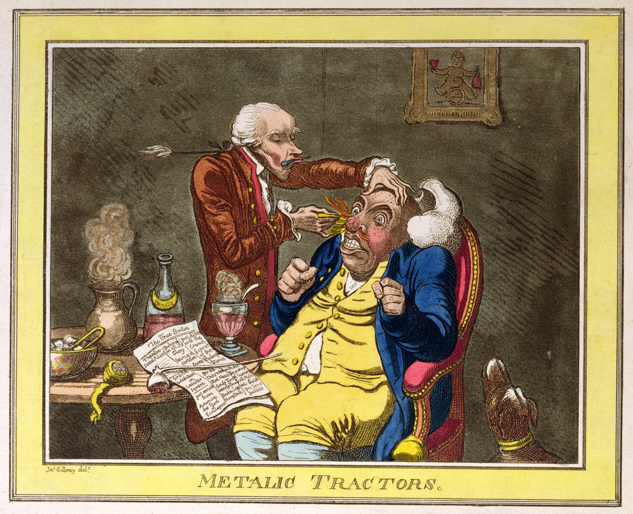 Tratores metálicos, c.1801 (gravura colorida) de James Gillray