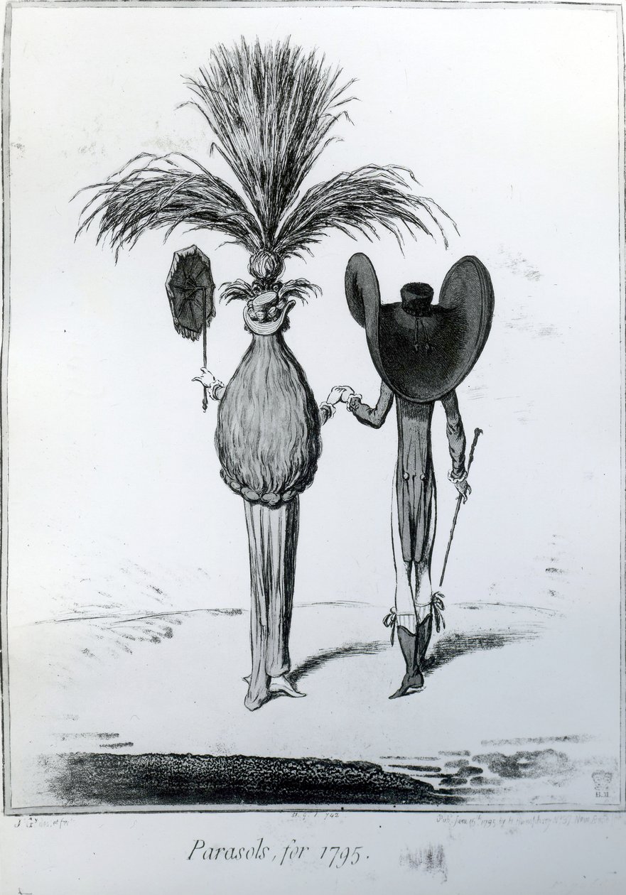 Parasols, para 1795, de James Gillray