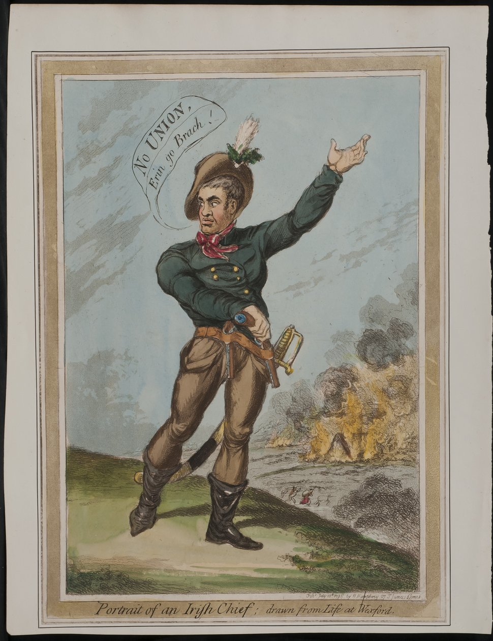 Retrato de um chefe irlandês: tirado da vida em Wexford, 1798 de James Gillray