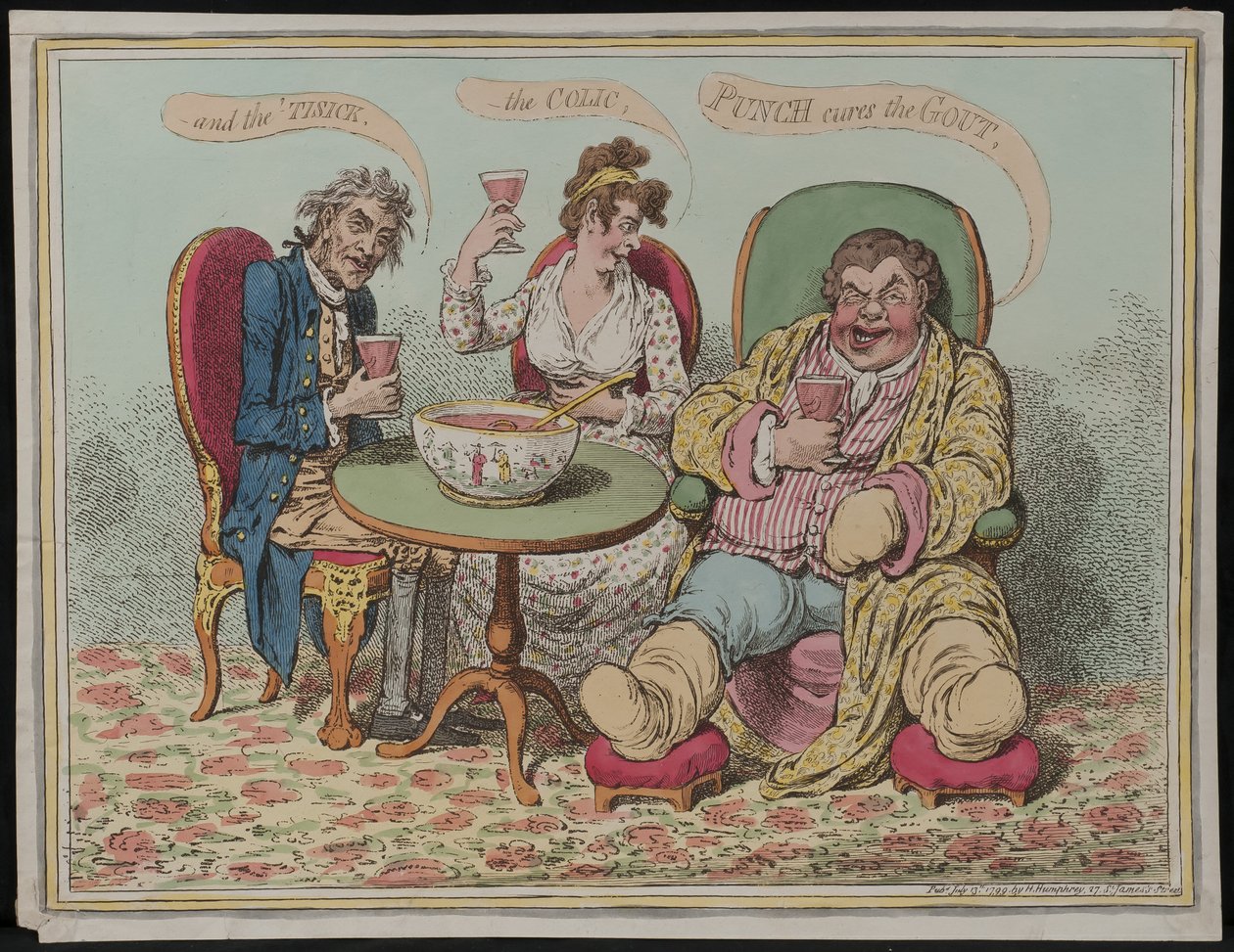 Soco Cura a Gota, a Cólica e o Tisick, 1799 de James Gillray