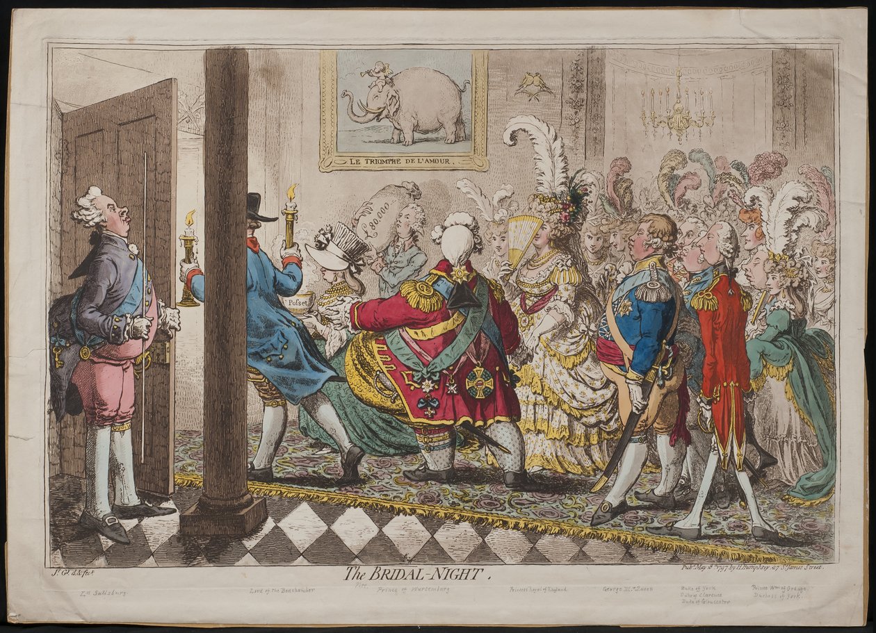 A noite nupcial, 1797 de James Gillray