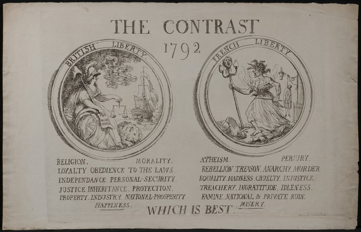 O contraste, 1792 de James Gillray