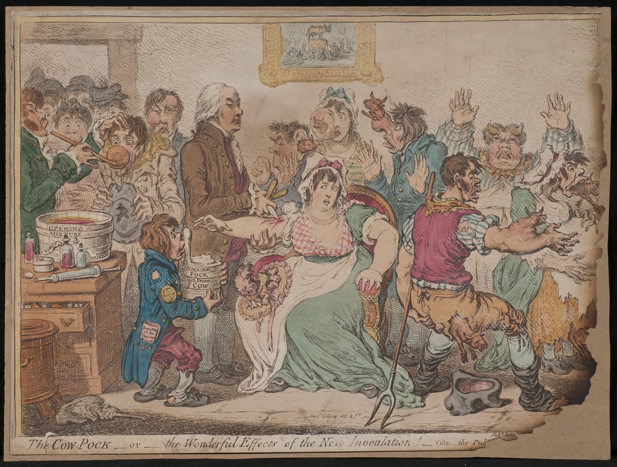 A vaca ou os maravilhosos efeitos da nova inoculação de James Gillray