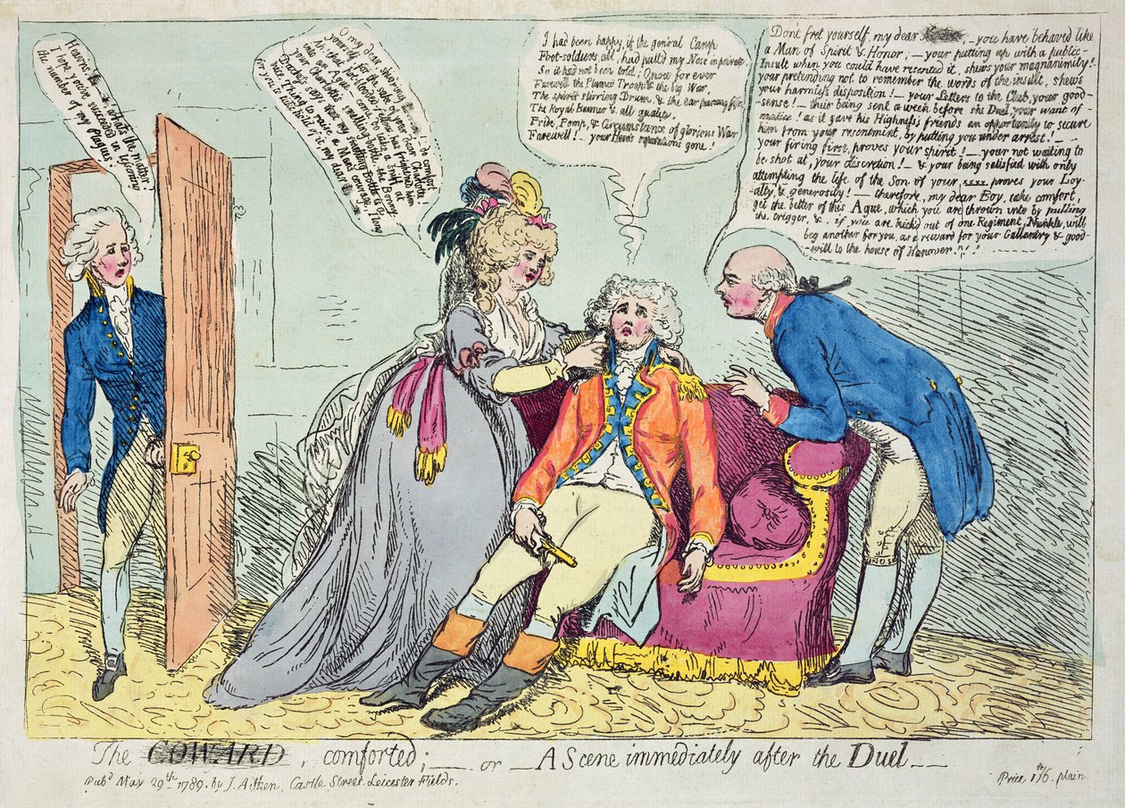The Coward Comforted, publicado por James Aitken, 1789 de James Gillray