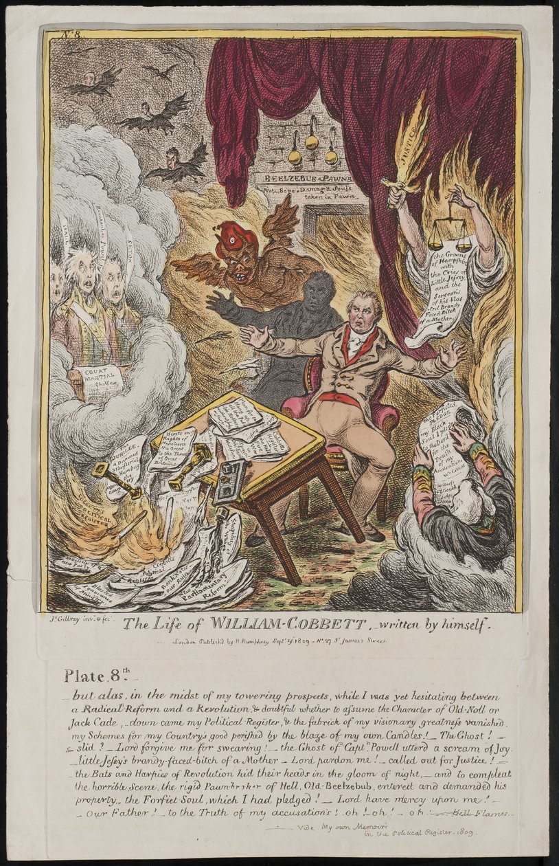 A Vida de William Cobbett, escrita por ele mesmo, 1809 de James Gillray