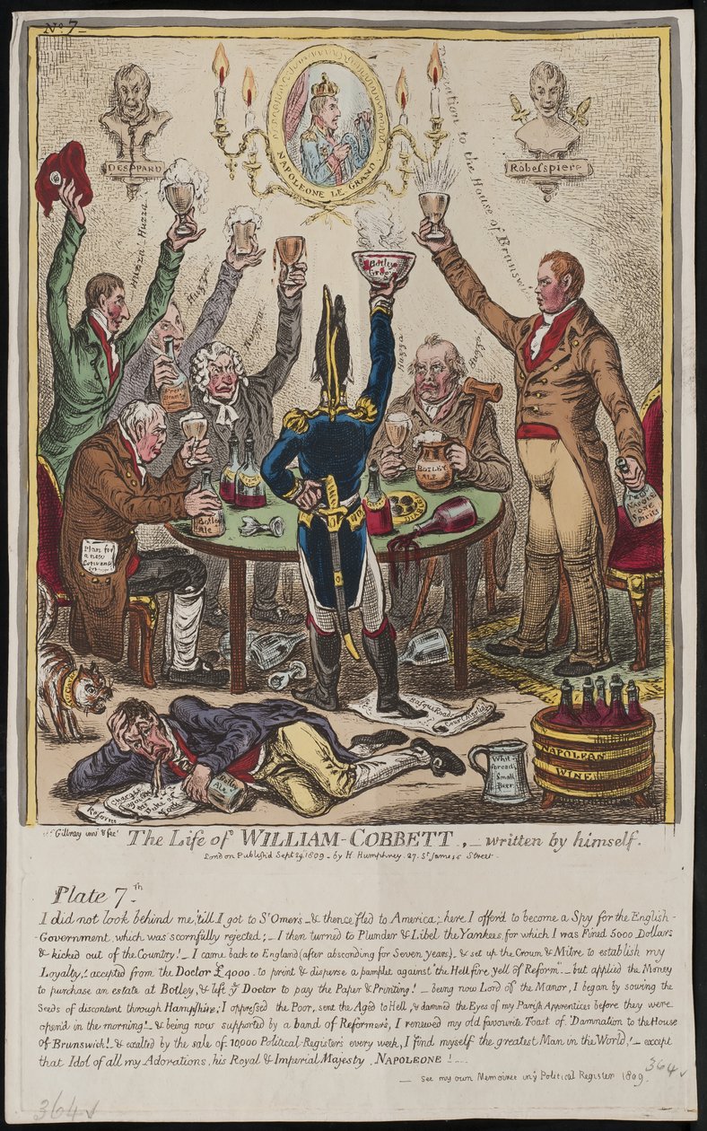 A Vida de William Cobbett, escrita por ele mesmo, 1809 de James Gillray
