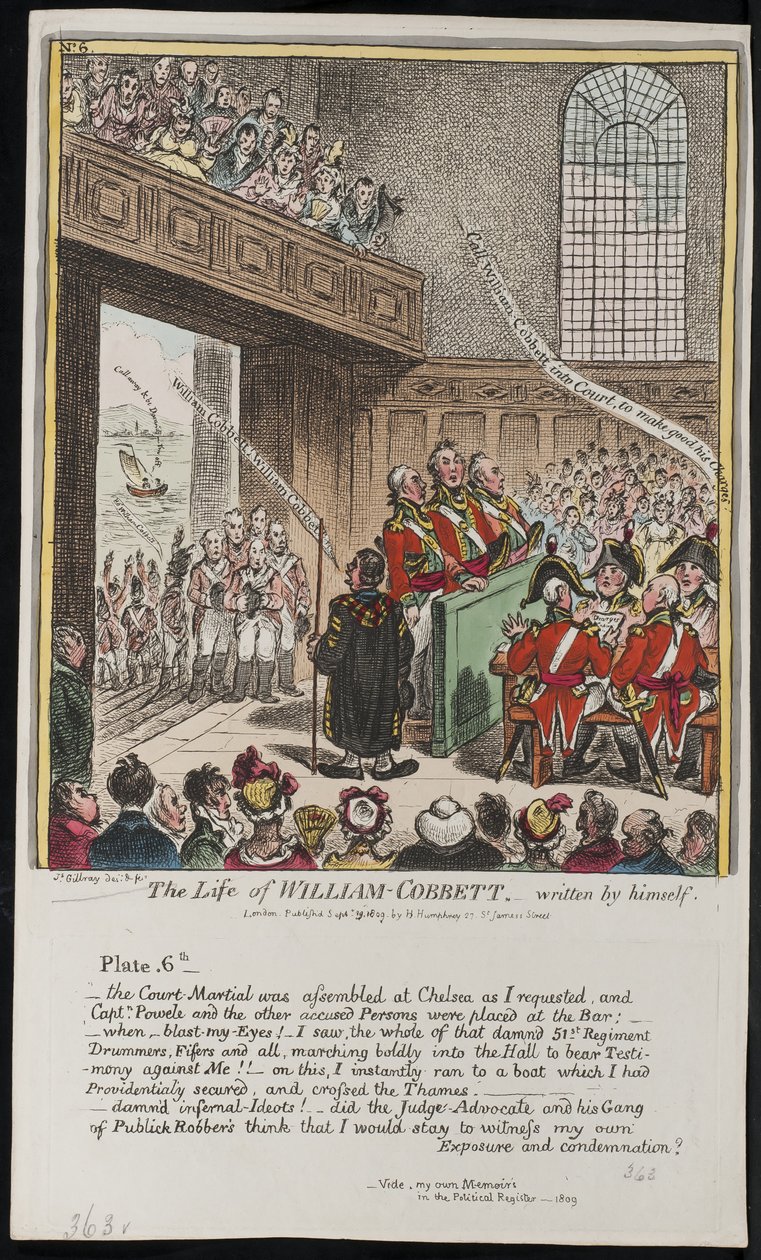 A Vida de William Cobbett, escrita por ele mesmo, 1809 de James Gillray