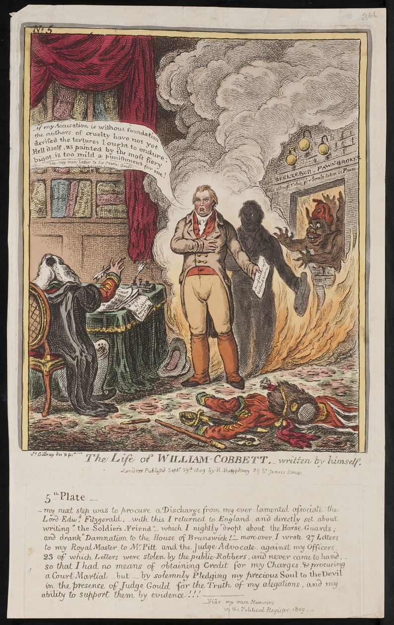 A Vida de William Cobbett, escrita por ele mesmo, 1809 de James Gillray