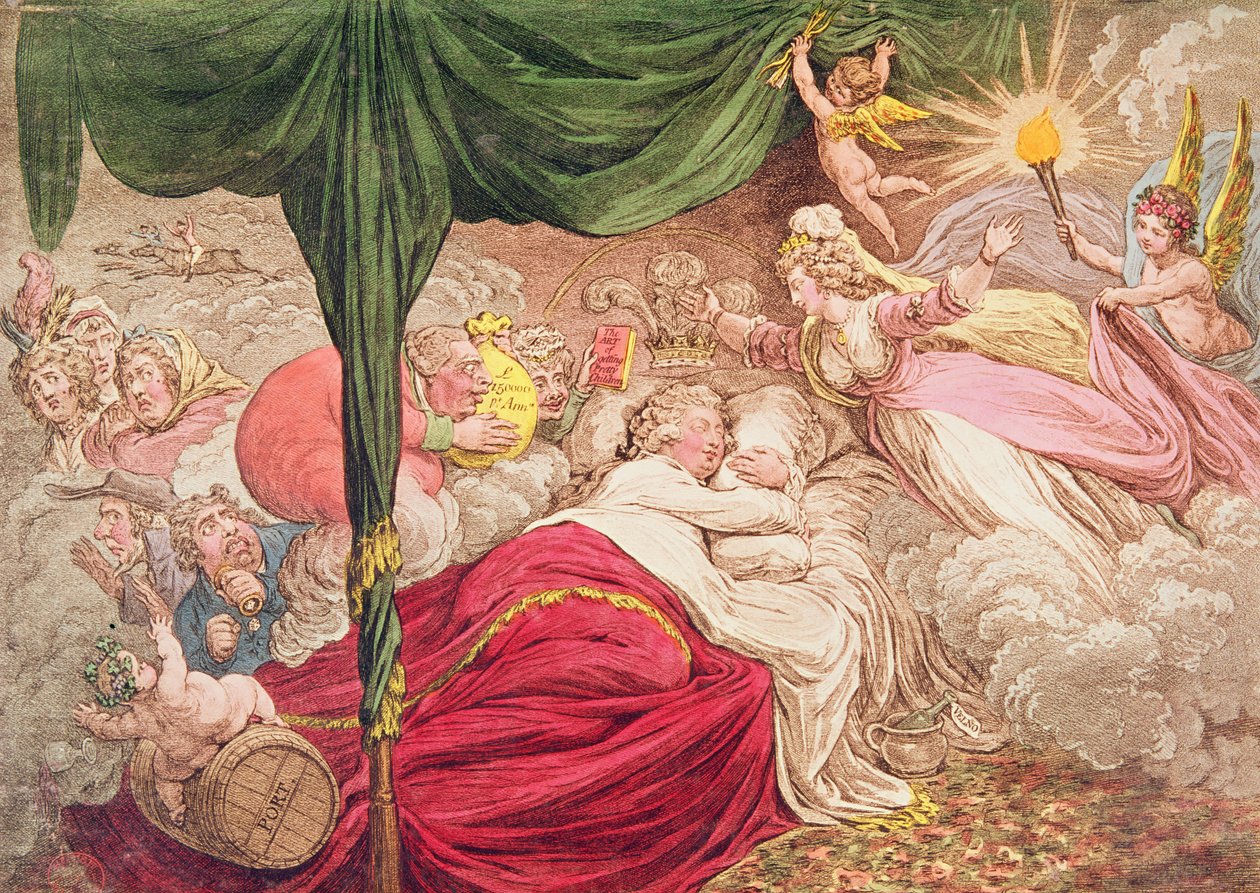 O sonho do amante, 24 de janeiro de 1795 de James Gillray