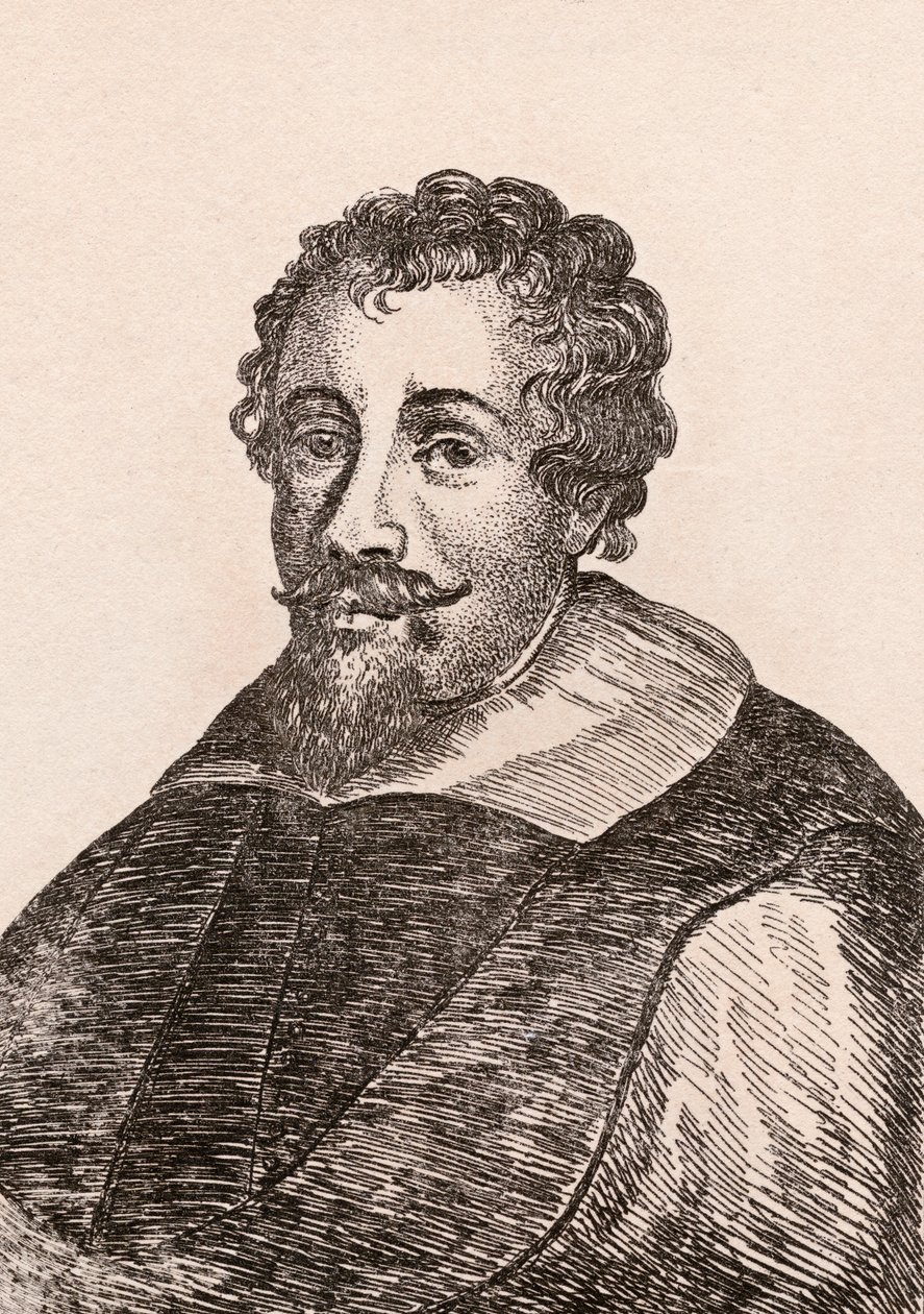Adam Elsheimer, ilustração de &39;75 retratos de pintores célebres de originais autênticos &39;, publicado em 1817, Londres de James Girtin